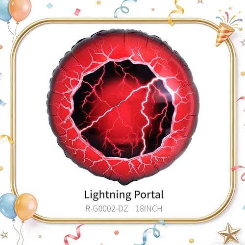 Upside Down Red Portal Eyeball Balloons for Stranger Things Party - Creepy Lightning Design, 6 Pack