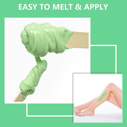 Bestidy Hard Wax Beads for Hair Removal - 1000g Waxing Beans for All Body and Bikini Areas (Green)