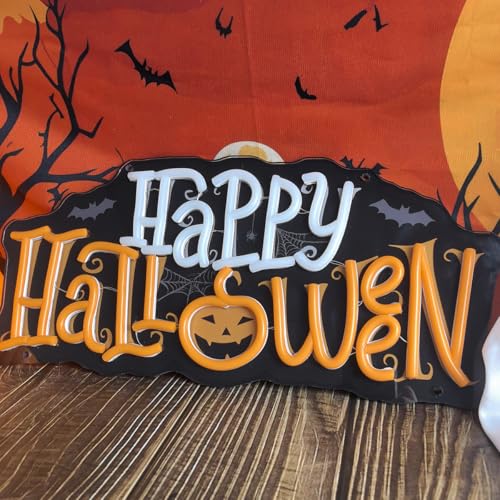 Halloween Neon Sign Dimmable LED Wall Decor - Pumpkin & Trick or Treat - SZ-happyhalloween-print2