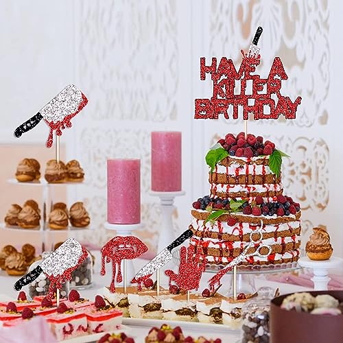 Halloween Killer Cake Toppers Set - Horror Party Decorations for Kids & Adults