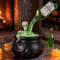 Cauldron Halloween Decor with Floating Potion Bottles & Skeleton Props - Witch Bucket Candy Bowl