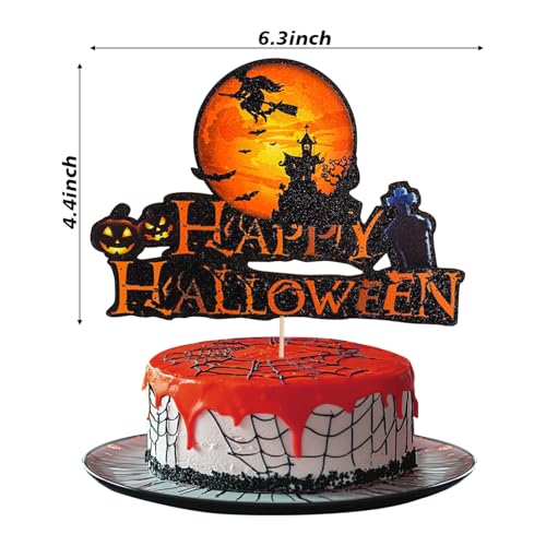 Halloween Cupcake Toppers 21-Pack Castle Tombstone Ghost Cake Decorations