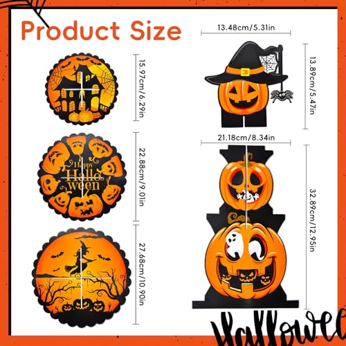 Halloween 3-Tier Pumpkin Cupcake Stand - Orange & Black Spooky Dessert Display