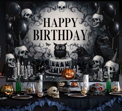 Halloween Photography Backdrop 7x5FT Gothic Style Birthday Banner