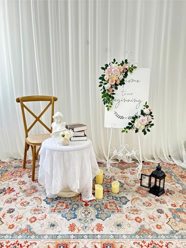 Odouzy Light Pink Wedding Arch Flowers Pack of 2 Artificial Garland Wedding Decor