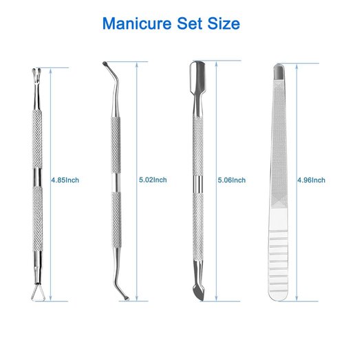 HIFAU Professional Cuticle Nippers Set, Stainless Steel Manicure Kit - Cuticle Nipper, Cuticle Pusher & Cutter, Triangle Nail Polish Remove Tool & Cuticle Trimmer, Nail File, Nail Lifter, Home & Salon