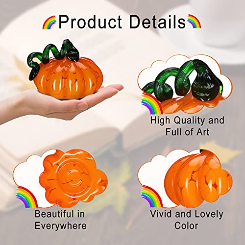 3-Pack 4-Inch Glass Pumpkin Centerpieces for Thanksgiving Halloween Decor