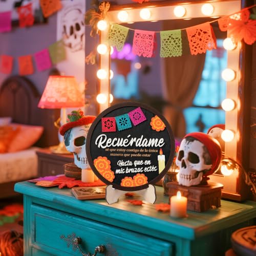 Day of the Dead Wooden Tabletop Decor - Dia De Los Muertos Memorial Sign