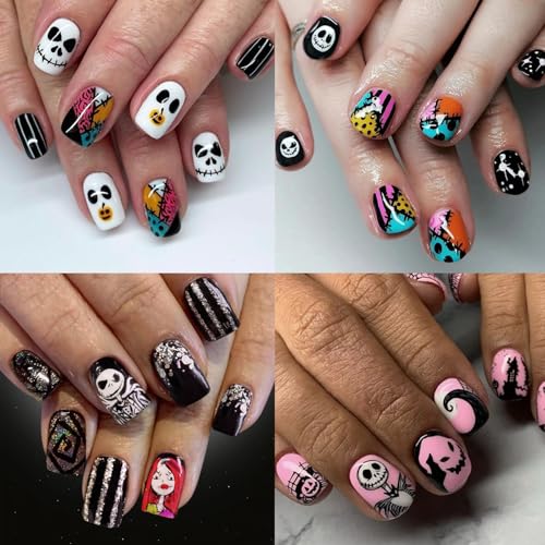 Halloween Skeleton Spider Web Nail Stickers - Hallowen Style 13