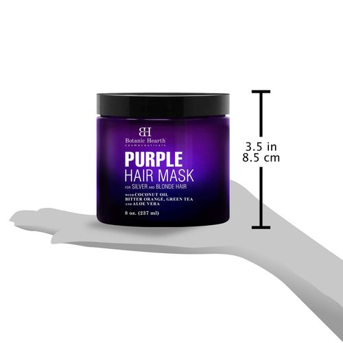 Botanic Hearth Purple Hair Mask - Sulfate & Paraben Free Treatment for Blonde, Silver & Gray Hair | 8 Fl Oz