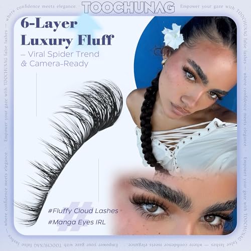 Manga Fluffy Eyelash Clusters - 10-16mm Wispy D Curl Fake Mink Lashes - DIY Natural & Glam Looks