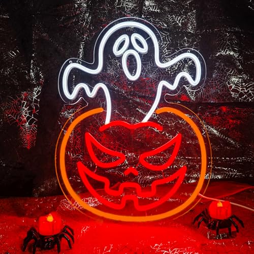 Ghost Pumpkin Neon Sign Decor Indoor Halloween Light - Ghost Pumpkin Variation