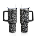 Halloween Gothic Moth 40oz Tumbler Cup with Handle & Straw - Variation of THIS listing