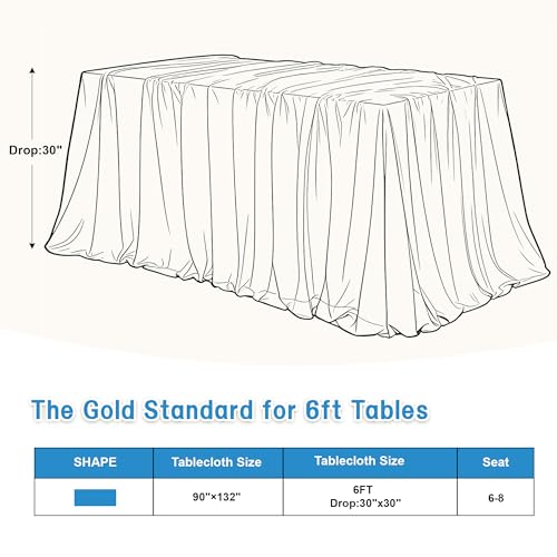 Black Sequin Tablecloth 90x132 Inch Rectangular Sparkly Fabric for Weddings & Events - Black