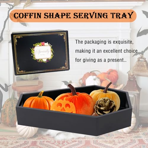 Coffin-Shaped Wooden Serving Tray - Gothic Decor for Halloween & Home