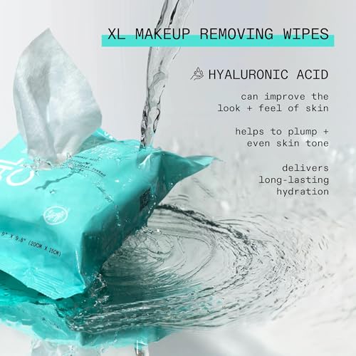 Blue XL Makeup Removing Wipes with Hyaluronic Acid - 25 Count