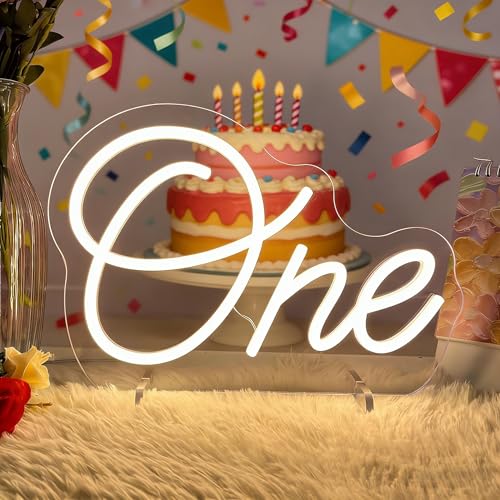 First Birthday Neon Sign LED Light - Warm White Table Decor - Variation of THIS listing