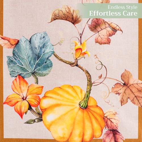 Potiron Maison d'Hermine 100% Cotton Table Runner 14.5x72 Inches - Fall & Holiday Decor
