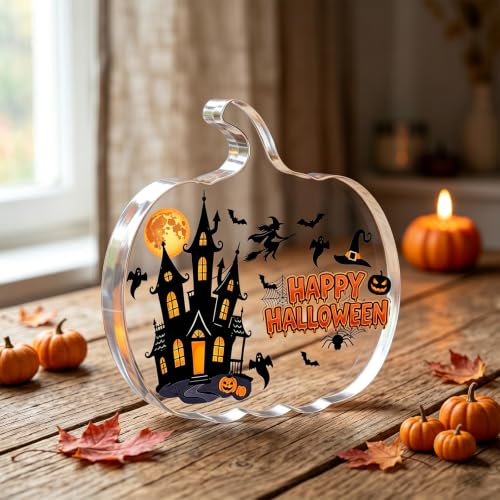 Halloween Pumpkin Acrylic Tabletop Sign - Standing Decor for Fall & Holiday