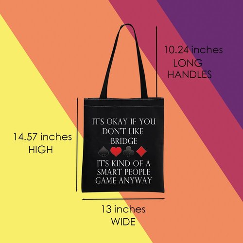 MNIGIU Bridge Canvas Tote Bag - Bridge Lover's Gift Bag - Black