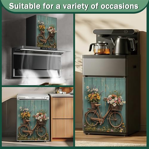 Retro Bike Dishwasher Magnet Cover - 23x26 Inch Kitchen Decor, Waterproof Magnet