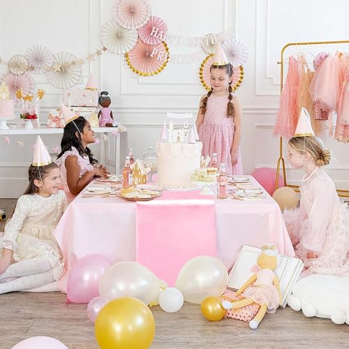 Pink Satin Table Runner 12x108 Inch Pack of 10 - Wedding & Party Decor