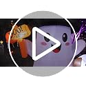 Halloween Inflatable Ghost and Puppy Set with LED Lights - Outdoor Yard Decor