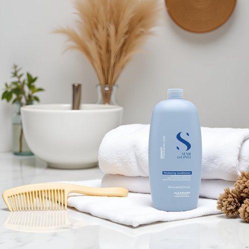 Alfaparf Milano Semi Di Lino Density Conditioner - Sulfate-Free, Detangling & Moisturizing for Thin Hair with Filler Complex - Provides Softness & Added Volume (33.8 Fl Oz)