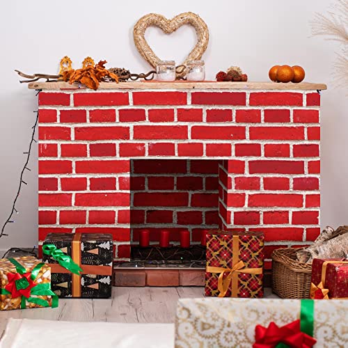 Red Brick Wall Backdrop Tablecloth Roll - 54 Inch x 100 ft for Party & Decor