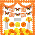 Day of the Dead Decor Set with Marigold Garlands Banners & Flowers – Festive Celebration Accessories