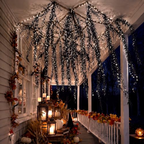 Halloween Tree Decorations Black Willow Vine Garland Set - Spooky Decor