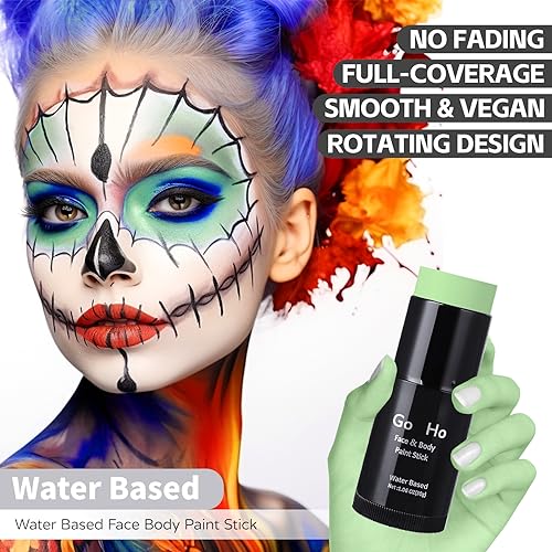 Pastel Green Face Body Paint Stick - Water-Based, Non-Toxic Halloween Cosplay