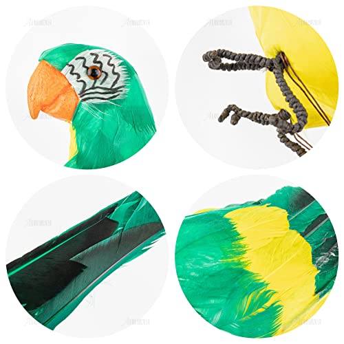 Artificial Green Parrot Decoration - 17.7 Inch Lifelike Bird for Christmas & Garden