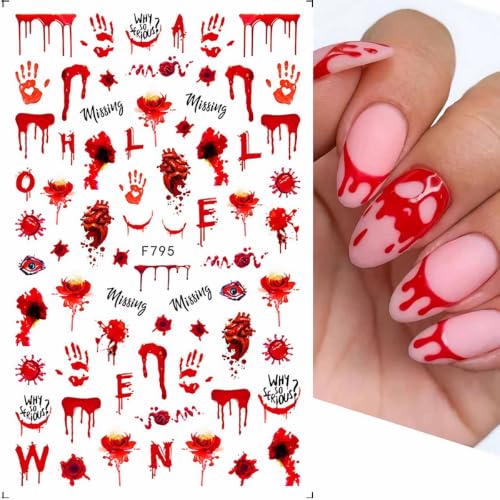 Halloween Gothic 3D Nail Decals - Self-Adhesive Halloween Nail Art Stickers - 5 Sheets