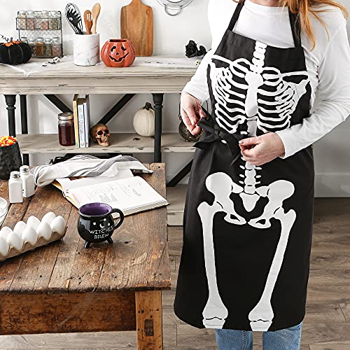 Halloween Apron with Skeleton Design - Happy Halloween Collection, One Size