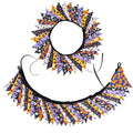 Halloween Pennant Banner Garland - 32Ft Fabric Triangle Flags for Party Decor - Black Orange Purple