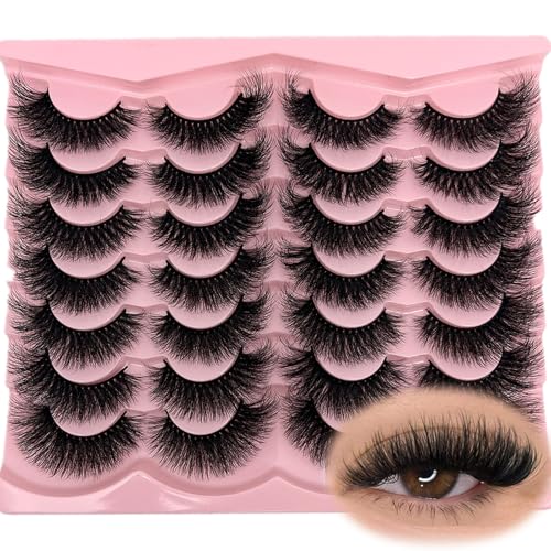 3D Mink Lashes Fluffy Wispy Cat Eye False Eyelashes Pack - Natural Look