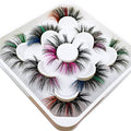 Colored Mink False Eyelashes 22mm Long Dramatic Fake Lashes 5 Pairs - Color Mink
