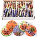 100 Pcs Summer Halloween Cocktail Umbrellas & Cake Topper Picks - Tropical Spooky Party Decor
