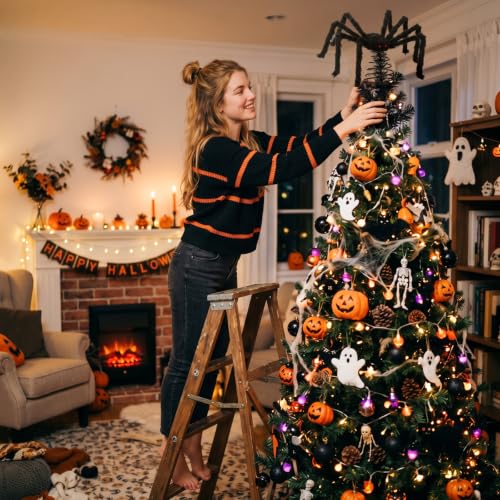 Halloween Spider Tree Topper Crawler - Spooky Gothic Decor for Christmas & Party