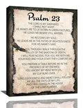 Psalm 23 Wall Art Canvas Print Religious Scripture Artwork 16x12 Inches - Framed Home Decor