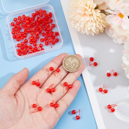 Artificial Plastic Cherry Decorations - Lifelike Red Mini Fruit Set, 60pcs