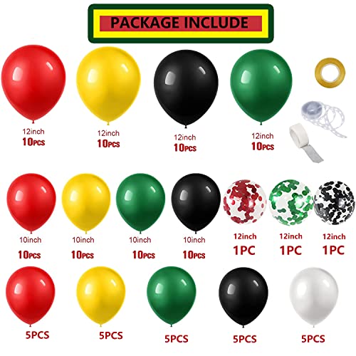 Balloon Garland Arch Kit 111 pcs Black Red Green Yellow Party Decor 12,10,5 Inch Varieties