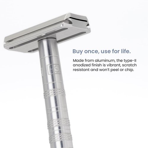 Henson Shaving Razor - Copper Double Edge Safety Razor with 5 Spare Blades - 30° Angled Precision With Superior Blade Rigidity- Reusable Single Blade Razors For Men and Women - Mild Aggression