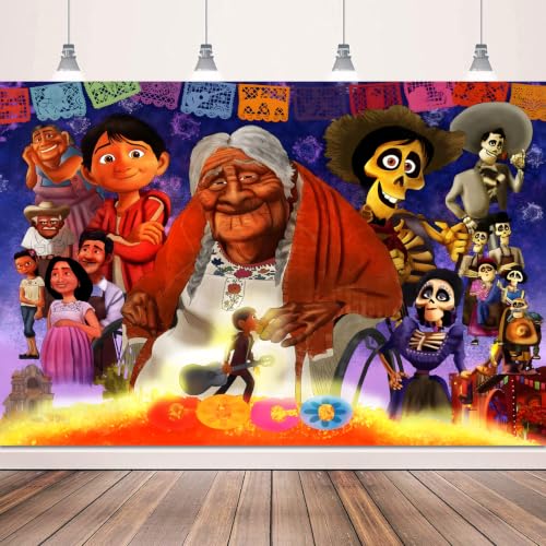 Día de Los Muertos Birthday Party Backdrop - 5x3Ft Colorful Mexican Decor