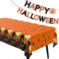 Halloween Tablecloth Set with Banner - 54x72 Inch Plastic Cover Party Supplies