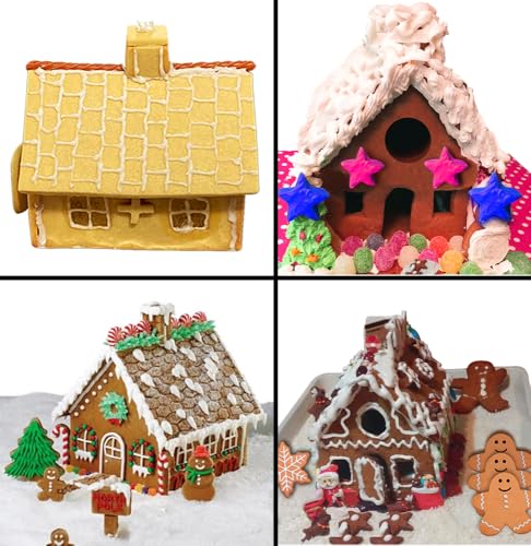 3D Gingerbread House Cookie Cutter Set - 10-Piece Holiday Baking Kit