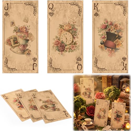 Retro Poker Sign Decorations Set for Halloween Wonderland Tea Parties - 3 Pieces