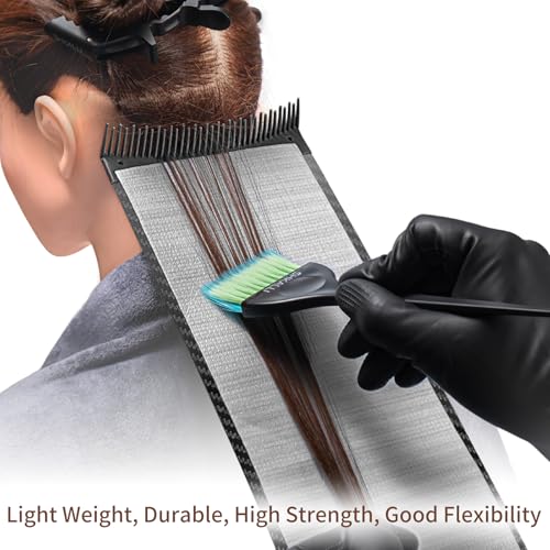 Carbon Fiber Hair Coloring Board with Comb Teeth - Slim Glossy Black Salon Highlighting Tool - S_130345