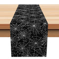 Halloween Spider Web Linen Table Runner 13x72 Inches for Party Decor, Kitchen & Home